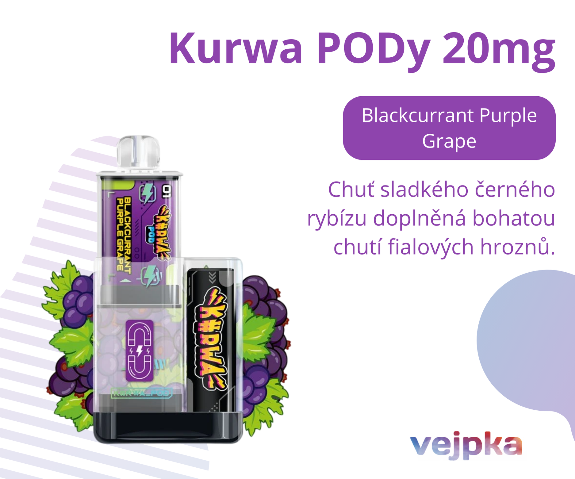 KURWA PODS 2X - BLACKCURRANT GRAPE